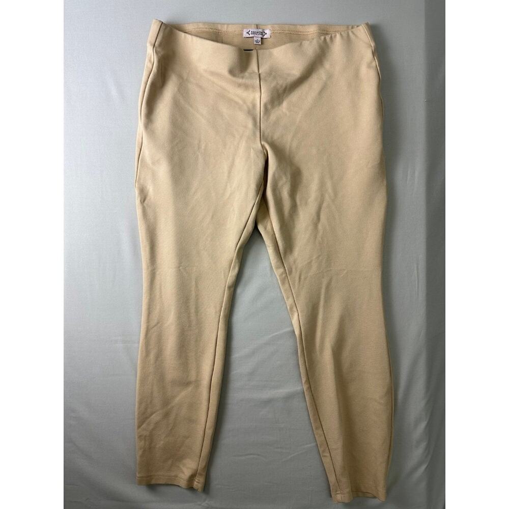 Nanette Lepore Women's Pants Ankle Beige Tan Leggings High Waisted Large